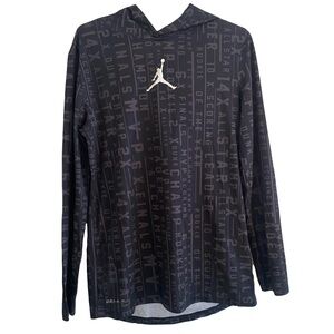 Jordan Long Sleeve Hoodie with Text Pattern